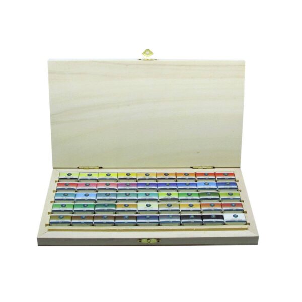 Raimon 45-Color Watercolor Set in Wooden Box