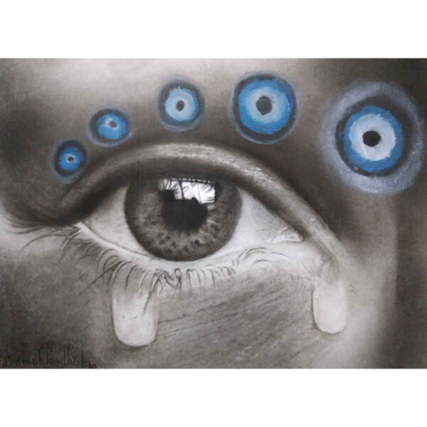 Original Black Pen Drawing - Cheshm Nazar