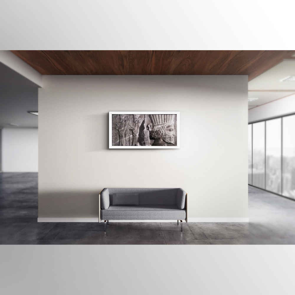 Original Persian Black Pen Drawing – Persepolis by Nelia Mehrbakhsh