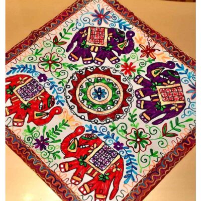 Embroidered Tapestry Wall Hanging – Balochi Heritage Elephant Textile Art