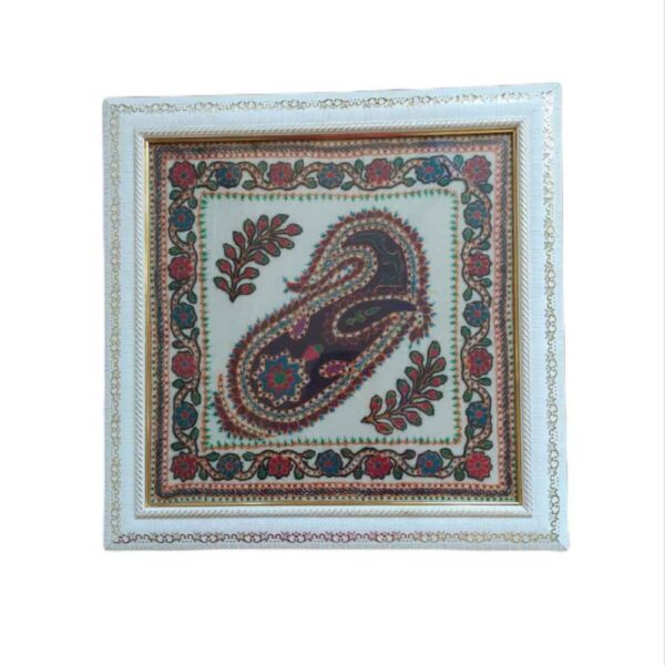 Framed Embroidered Textile Wall Art Model Boteh