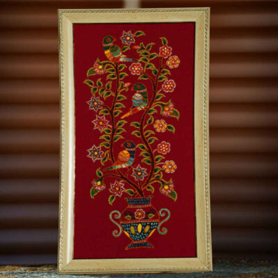 Persian Embroidered Tapestry Wall Hanging – Floral Pateh Textile Art