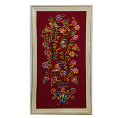 Persian Embroidered Tapestry Wall Hanging – Floral Pateh Textile Art