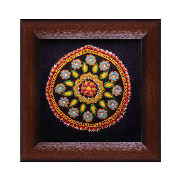 Persian Embroidered Tapestry Wall Hanging – Floral Star Textile Art