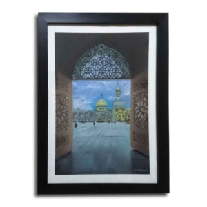 Imam Reza Holy Shrine Pastel Painting on Cardboard