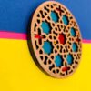 Wooden Geometric Coaster with the Design Afra (x2)