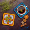 Drink Coaster Set With Persian Inspired Artistic Design Beautiful