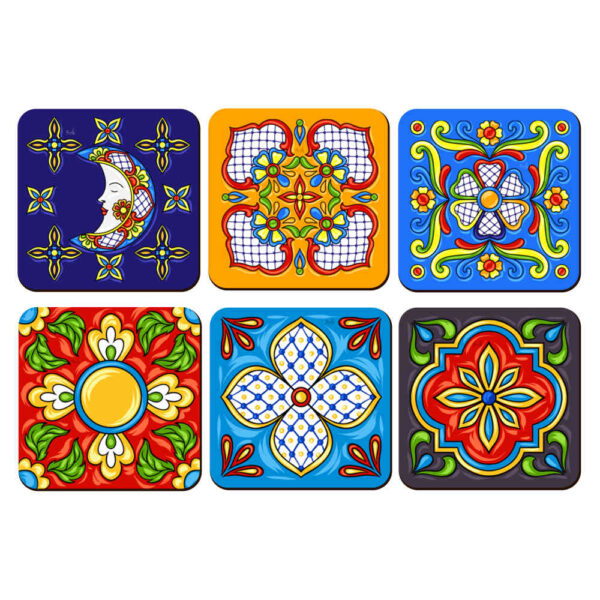 Drink Coaster Set With Persian Inspired Artistic Design Beautiful
