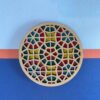 Wooden Geometric Coaster with the Design Colorful (x2)
