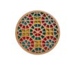 Wooden Geometric Coaster with the Design Colorful (x2)