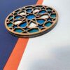 Wooden Geometric Coaster with the Design Darya (x2)