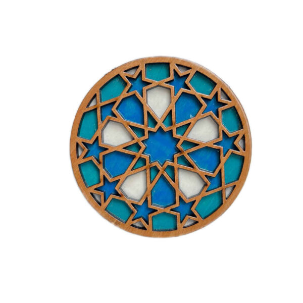 Wooden Geometric Coaster with the Design Darya (x2)