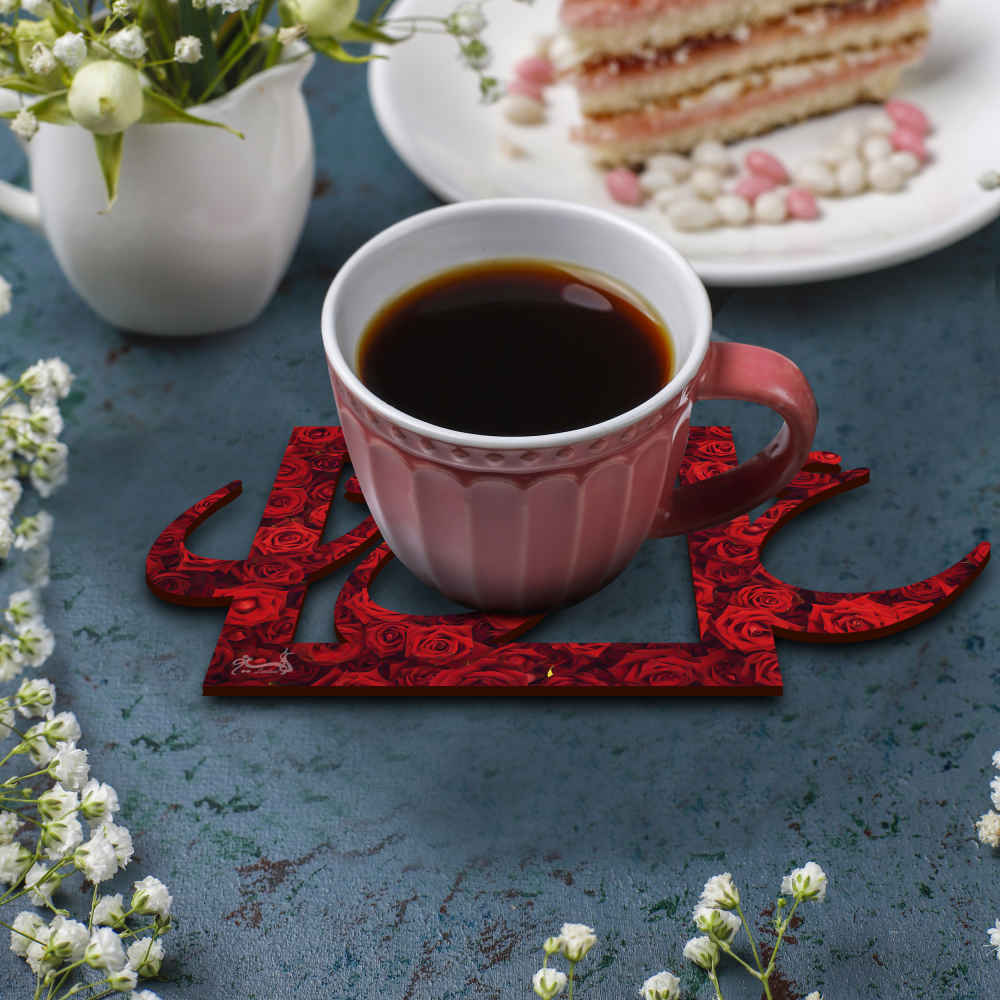 Drink Coaster Set Persian Inspired Calligraphy Design Eshgh