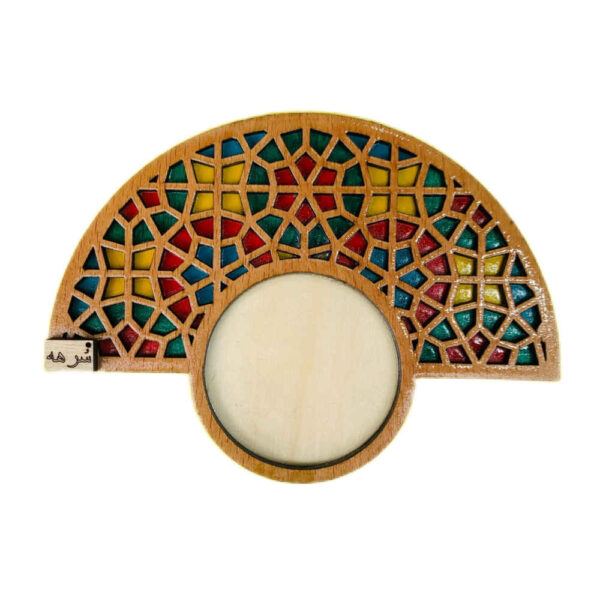 Wooden Geometric Coaster with the Design Design (x2)