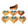 Drink Coaster Set & Holder With Persian Inspired Artistic Design Heart Shape