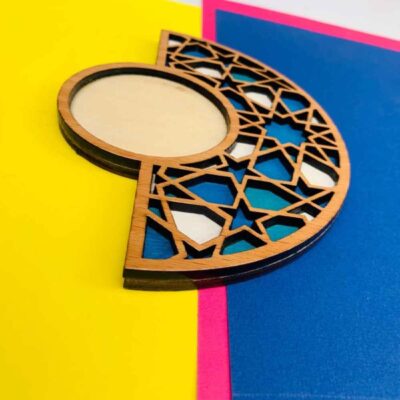 Wooden Geometric Coaster with the Design Kiana (x2)