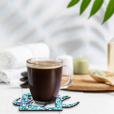 Drink Coaster Set Persian Inspired Calligraphy Design Love