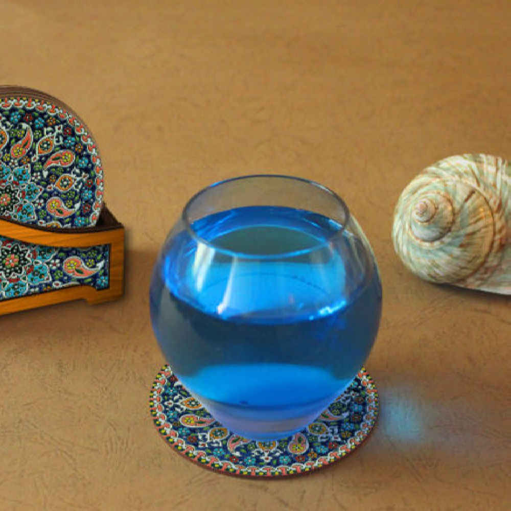 Drink Coaster Set With Persian Inspired Mandalas Design Luxino