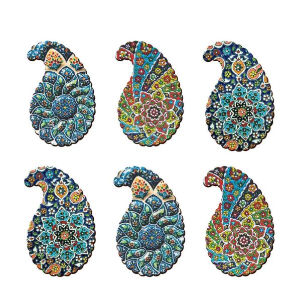 Drink Coaster Set With Persian Inspired Mandalas Design Minakari