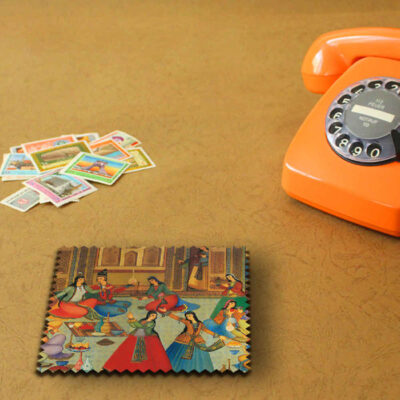 Drink Coaster Set & Holder With Persian Inspired Artistic Design Rima