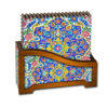 Drink Coaster Set & Holder With Persian Inspired Artistic Design Saleh