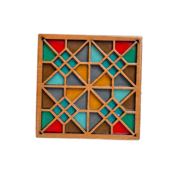 Wooden Geometric Coaster with the Design Sarv (x2)