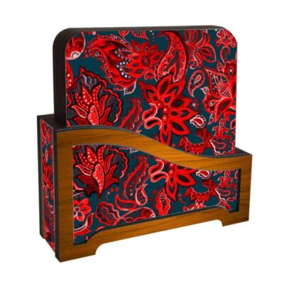 Drink Coaster Set & Holder With Persian Inspired Artistic Design Sorkh