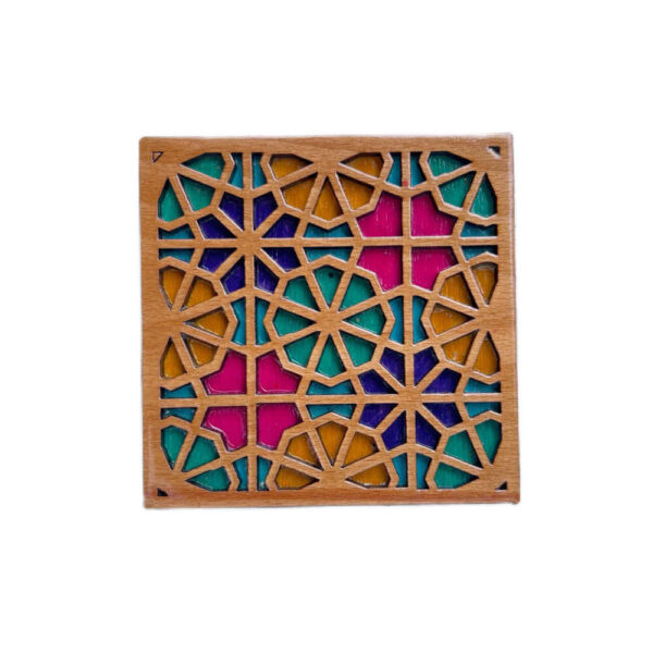 Wooden Geometric Coaster with the Design Tara (x2)