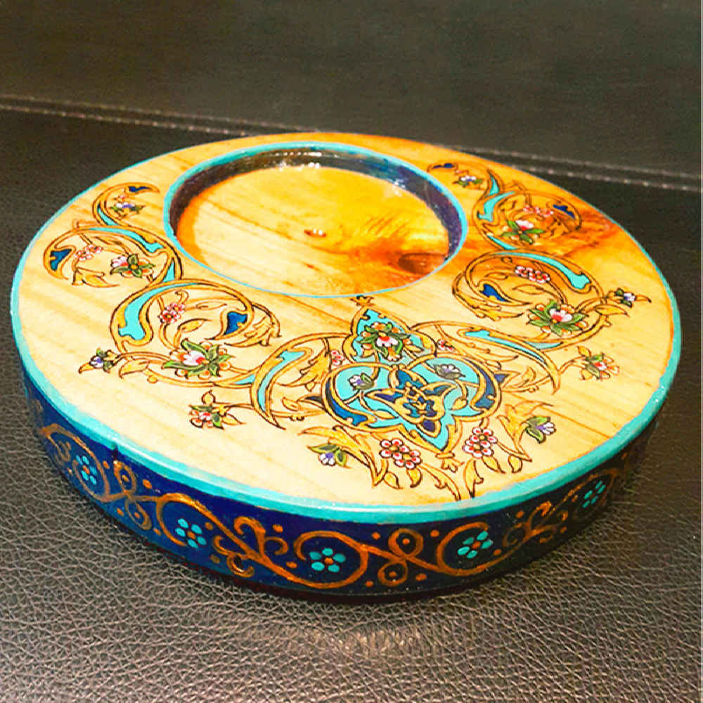 Drink Coaster Set With Persian Inspired Artistic Design Tazhib