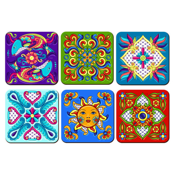 Artistic Drink Coaster Set with the Design Tile