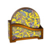 Drink Coaster Set & Holder With Persian Inspired Artistic Design Yellow
