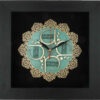 Clock with Islamic Design Featuring Wood Inlaid Inlaid 4 Qul