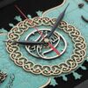 Traditional Islamic Wall Clock Featuring Wood Inlaid 4 Qul