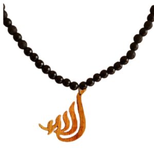 Islamic Wooden Necklace Model Allah