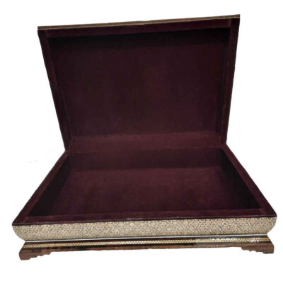 Beautiful Wooden Quran Storage Box – Khatam Enameled with Velvet Lining Model Honar