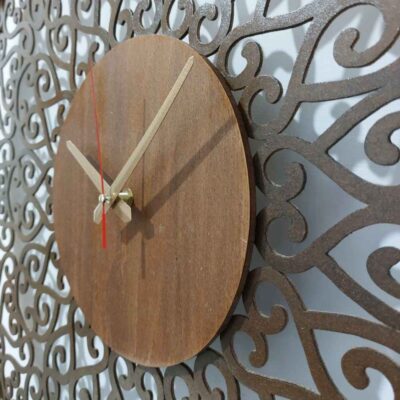 Handcrafted Persian Inlaid Wood Wall Clock Model Choobi
