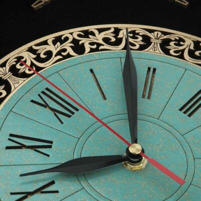 Handcrafted Persian Inlaid Wood Wall Clock Model Toranj