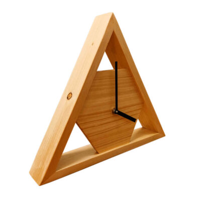 Modern Wooden Desk Clock Model Triangle