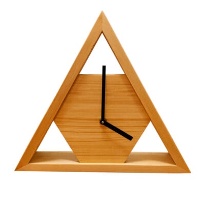 Modern Wooden Desk Clock Model Triangle