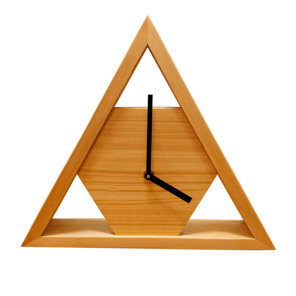 Modern Wooden Desk Clock Model Triangle - ShopiPersia