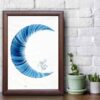 Maah Persian Calligraphy Art on Paper, Ink Technique – Original by Roya Soleimani