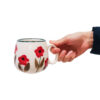 Artistic Pottery Cup - Handcrafted with Flower Pattern