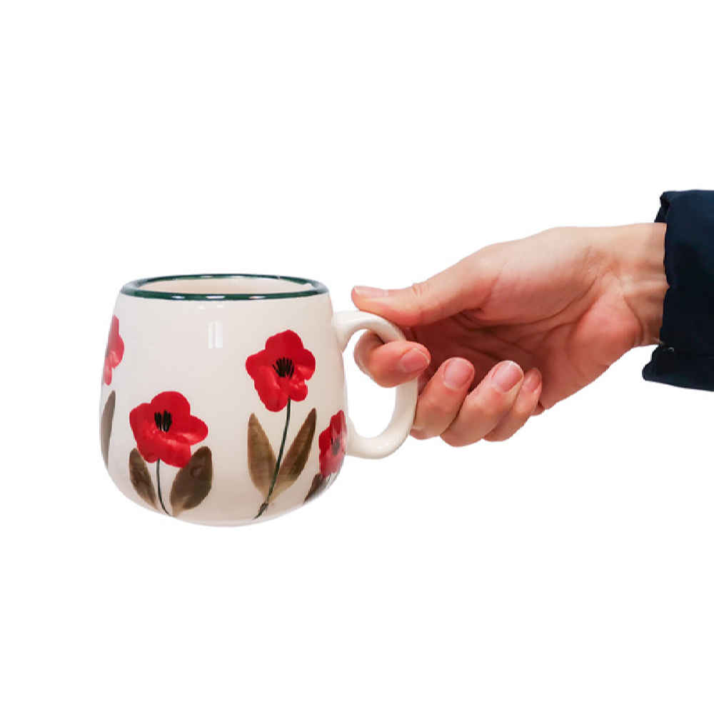 Artistic Pottery Cup – Handcrafted with Flower Pattern