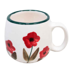 Artistic Pottery Cup – Handcrafted with Flower Pattern