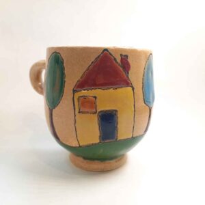Artistic Pottery Cup – Handcrafted with Home Pattern