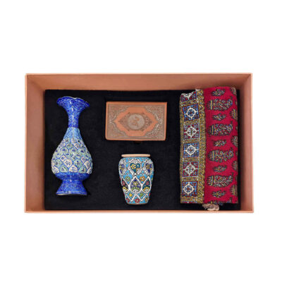 Treasured Persian Artisanal Gift Set Vase and Hafez Book