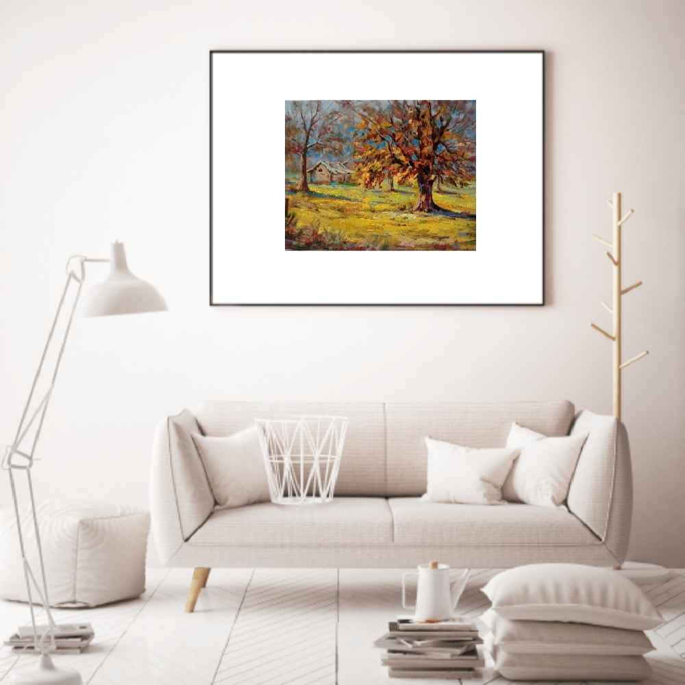 Original Painterly Art Painting – Oil on Cardboard Landscape Autumn