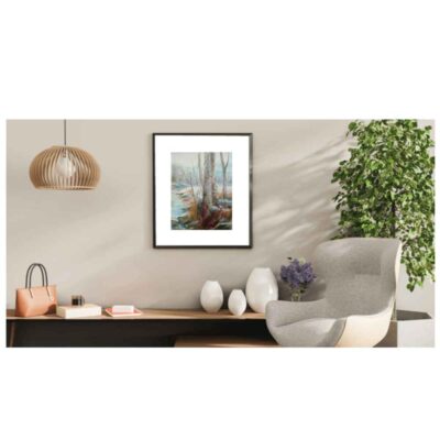 Original Painterly Art Painting – Oil on Cardboard Landscape Winter