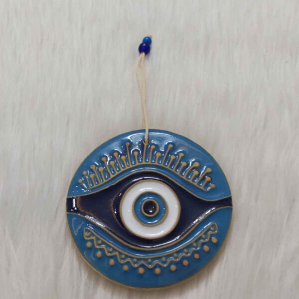 Cheshm Nazar Pottery Wall Hanging Amulet Model Round