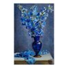 Original Realism Painting - Oil on Canvas, Blue Flower by Ahmad Motaghedi